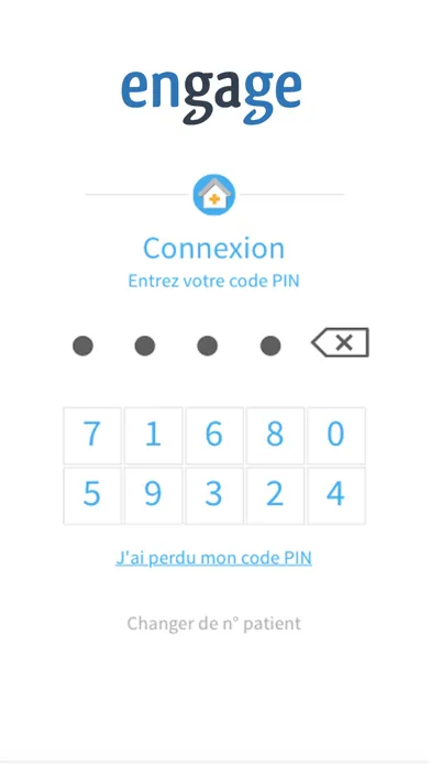 Capturas de tela do engage, suivi patient connecté
