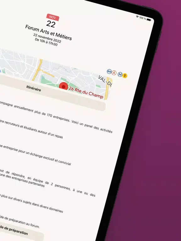 Ảnh chụp màn hình của Forum Arts et Métiers iPad 