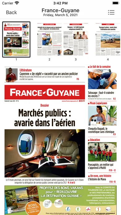 Captures d'écran de FG Journal