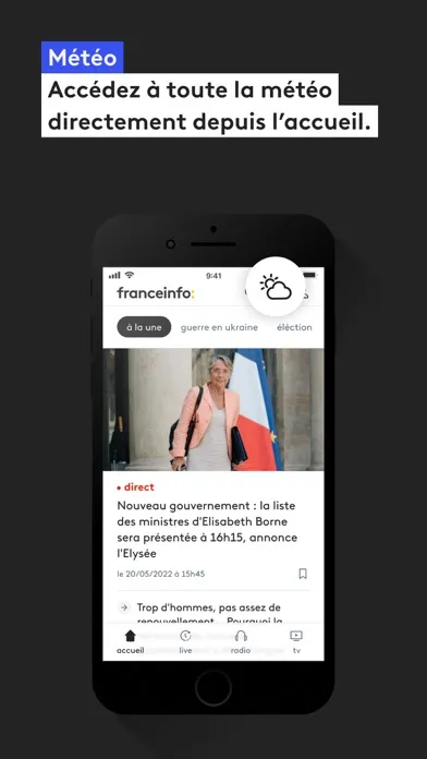 Capturas de tela do franceinfo: l’info en continu
