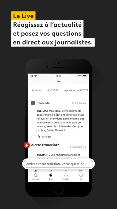 Capturas de tela do franceinfo: l’info en continu