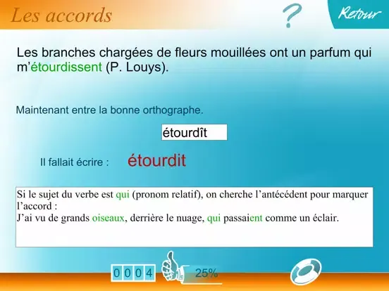 Capturas de tela do Orthographe 6e/5e iPad 