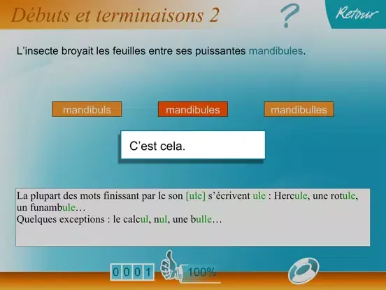 Capturas de tela do Orthographe 6e/5e iPad 