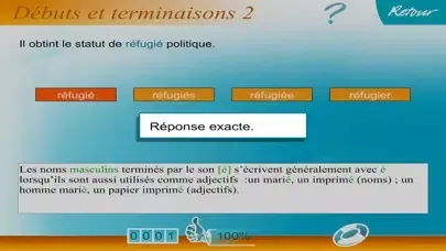 Capturas de tela do Orthographe 6e/5e