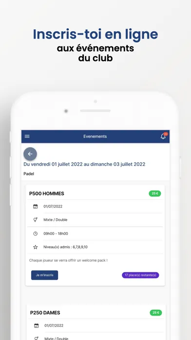 Screenshot di Padel One