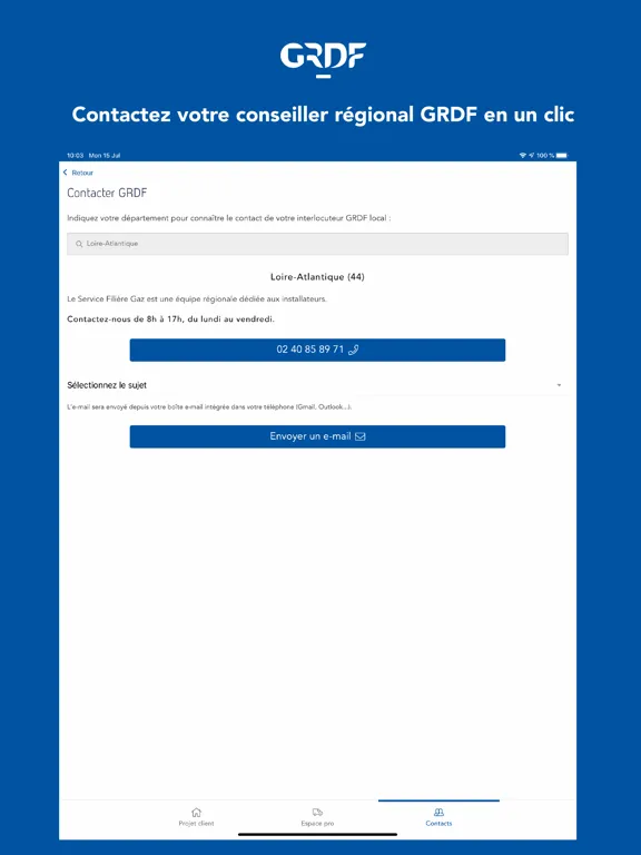 GRDF Pros du gaz iPad  スクリーンショット
