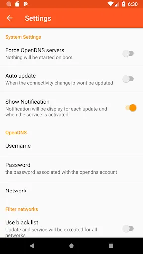 Tangkapan layar OpenDNS Updater