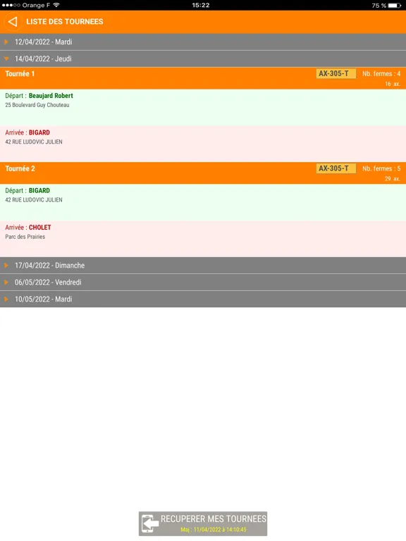 ภาพหน้าจอของ Gicab Entrée/Sortie iPad 