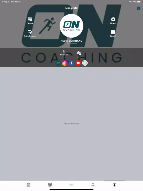 Tangkapan layar ON COACHING Kevin B. iPad 