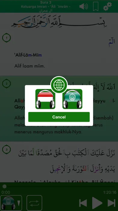Скриншоты Quran Audio Pro in Indonesian