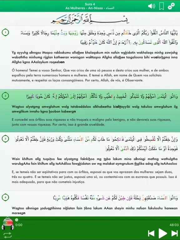 Capturas de pantalla de Quran Audio Portuguese, Arabic iPad 