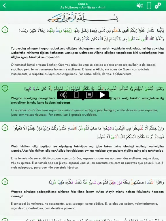 Capturas de pantalla de Quran Audio Portuguese, Arabic iPad 