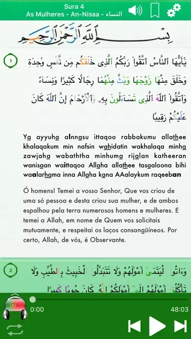 Capturas de pantalla de Quran Audio Portuguese, Arabic