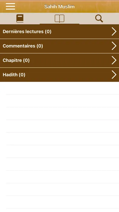 Captures d'écran de Sahih Muslim Français et Arabe