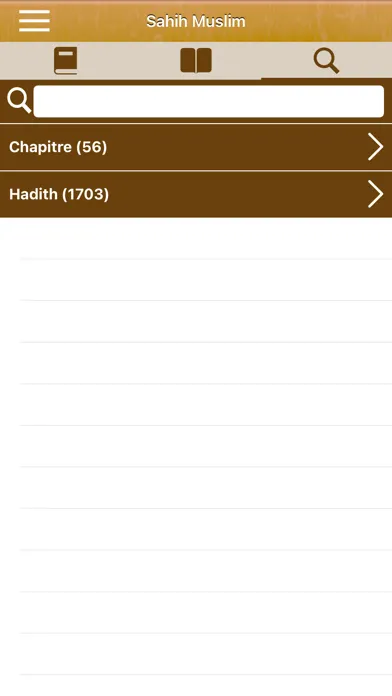 Captures d'écran de Sahih Muslim Français et Arabe