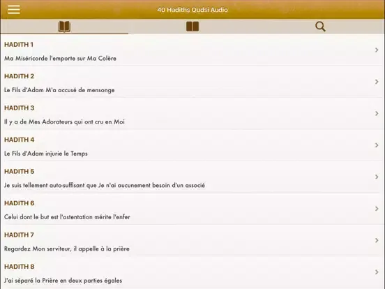 Tangkapan layar 40 Hadiths Qudsi en Français iPad 