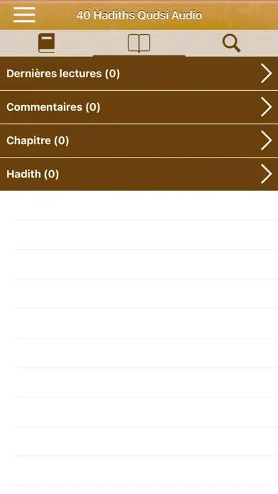 Tangkapan layar 40 Hadiths Qudsi en Français