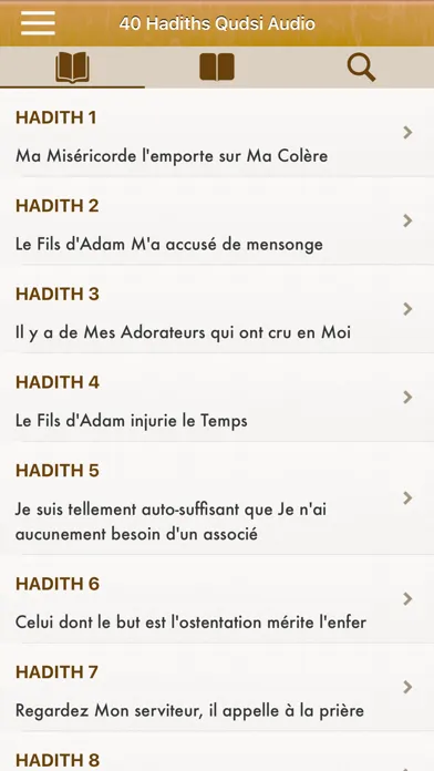 Captures d'écran de 40 Hadiths Qudsi Pro: Français