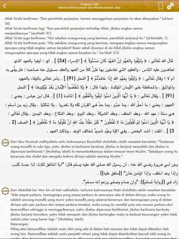 Tangkapan layar Riyad Salihin Pro : indonesian iPad 