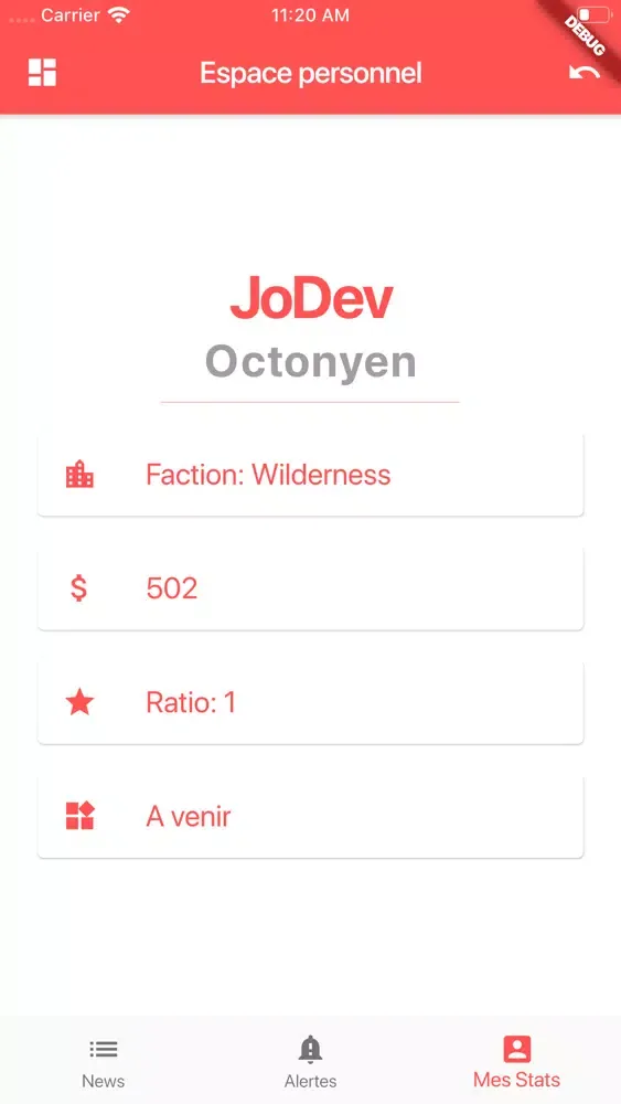 Tangkapan layar OctoApp - Octonya