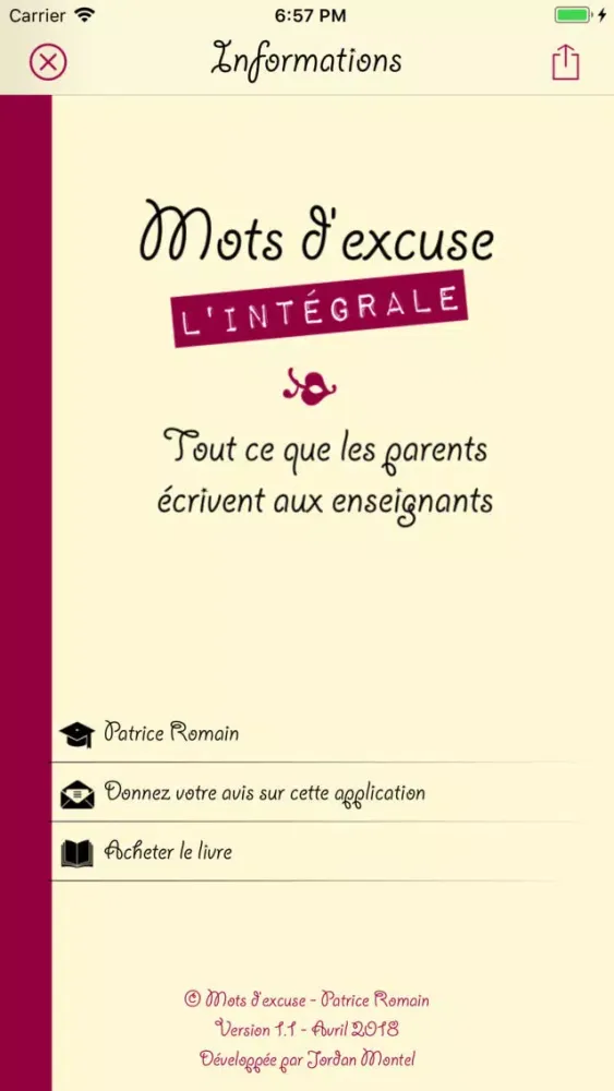 Mots d'excuse سکرین شاٹس