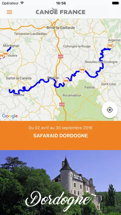 Capturas de tela do Canoë France