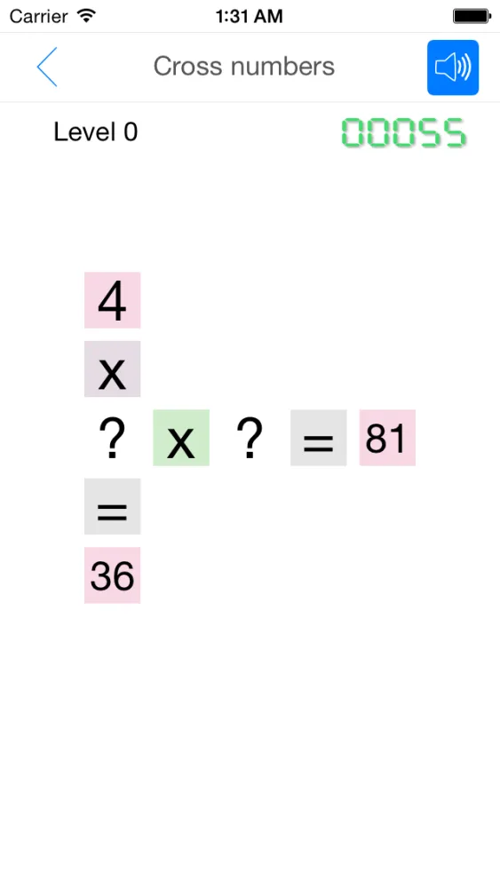 Ảnh chụp màn hình của Cross Number for children