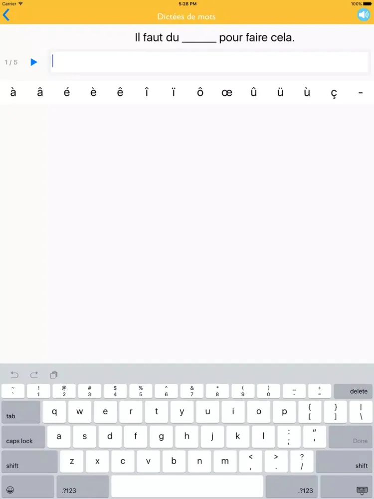 Dictées de mots CE1 iPad 应用截图