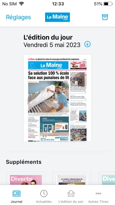Captures d'écran de Le Maine Libre - Le Journal
