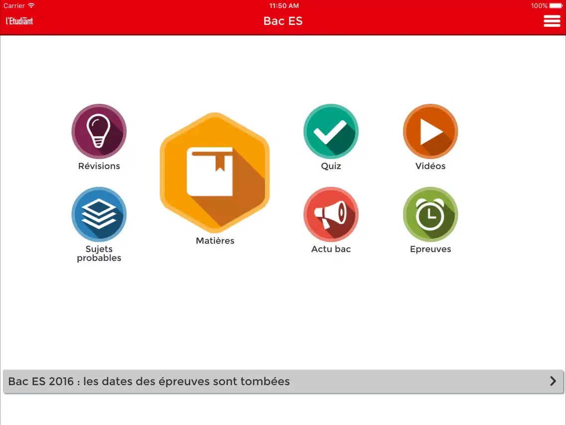 Bac ES 2018 avec l’Etudiant iPad  Screenshots