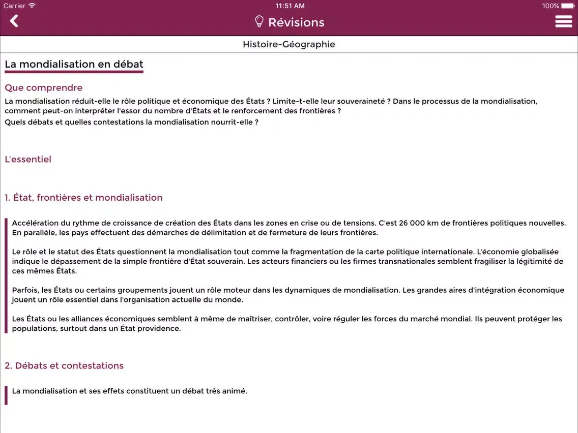 Bac ES 2018 avec l’Etudiant iPad  Screenshots