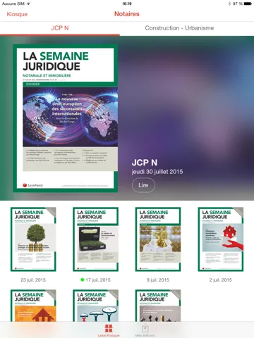 Capturas de tela do Lexis Kiosque iPad 