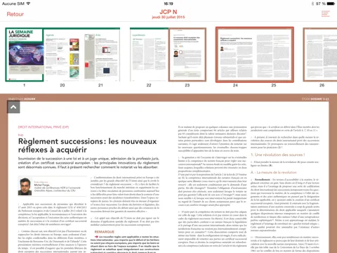 Capturas de tela do Lexis Kiosque iPad 