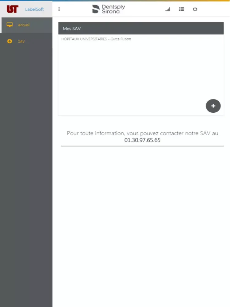 Dentsply Sirona FR SAV Yellow iPad  スクリーンショット