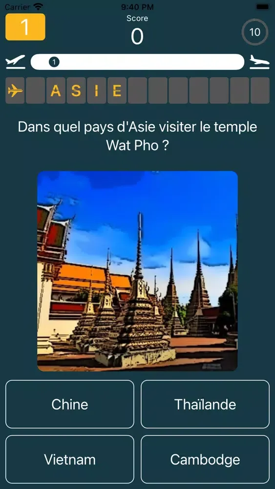 ภาพหน้าจอของ Quizzy Travel