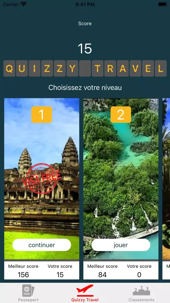 ภาพหน้าจอของ Quizzy Travel