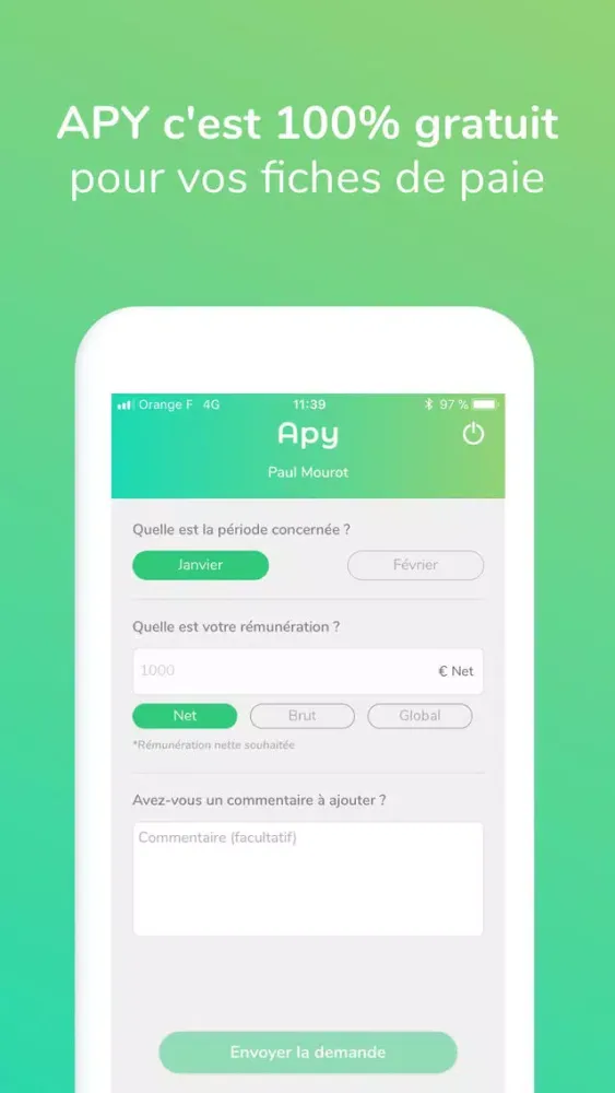 Capturas de tela do Apy