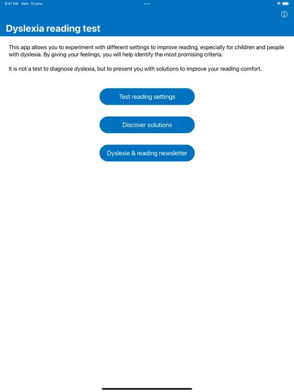 Tangkapan skrin Dyslexia speed reading test iq iPad 
