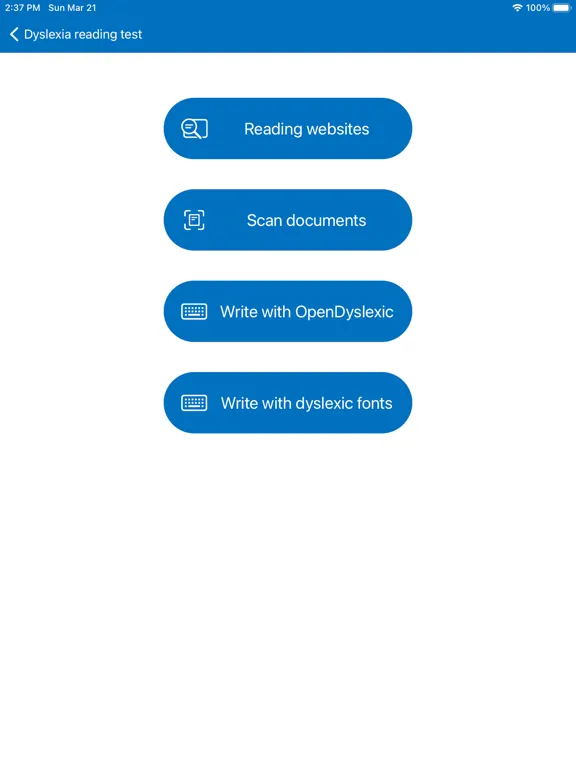Tangkapan skrin Dyslexia speed reading test iq iPad 