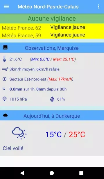 Météo Nord-Pas-de-Calais Screenshots