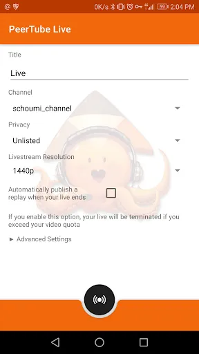 PeerTube Live Screenshots