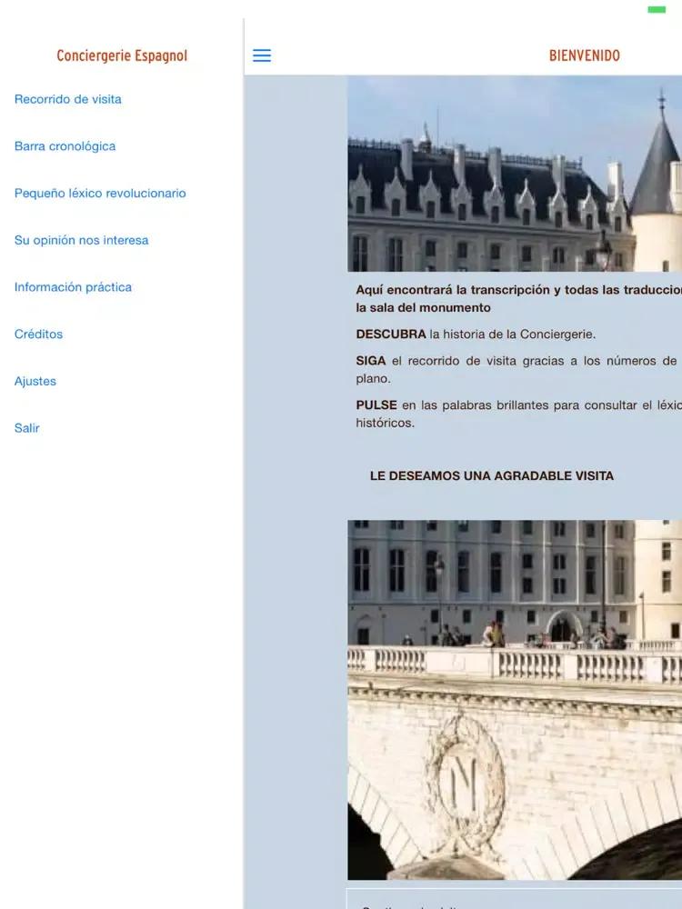 Visita de la Conciergerie iPad  स्क्रीनशॉट