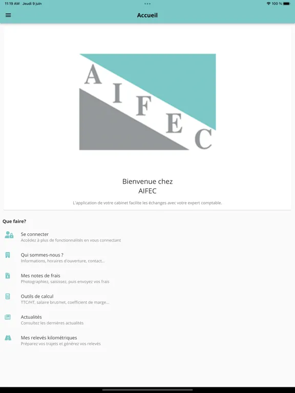 AIFEC iPad  Screenshots