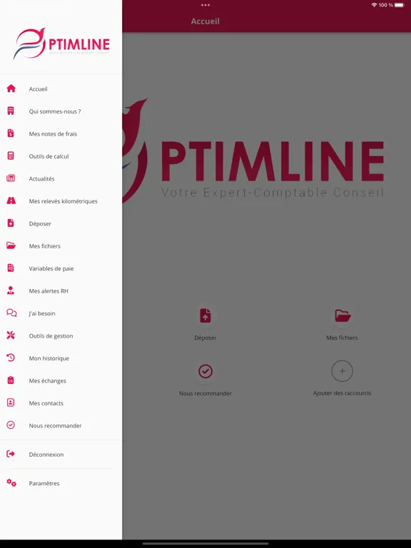 OPTIMLINE iPad  Screenshots