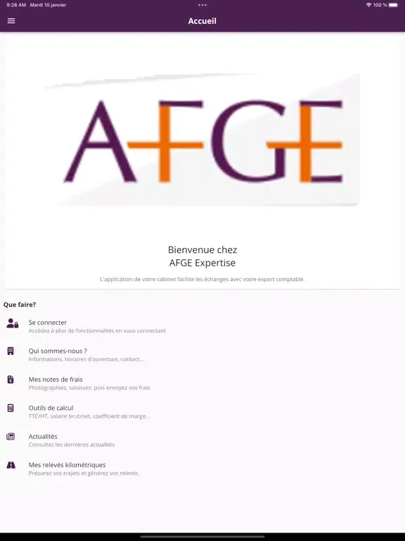 Ảnh chụp màn hình của AFGE iPad 