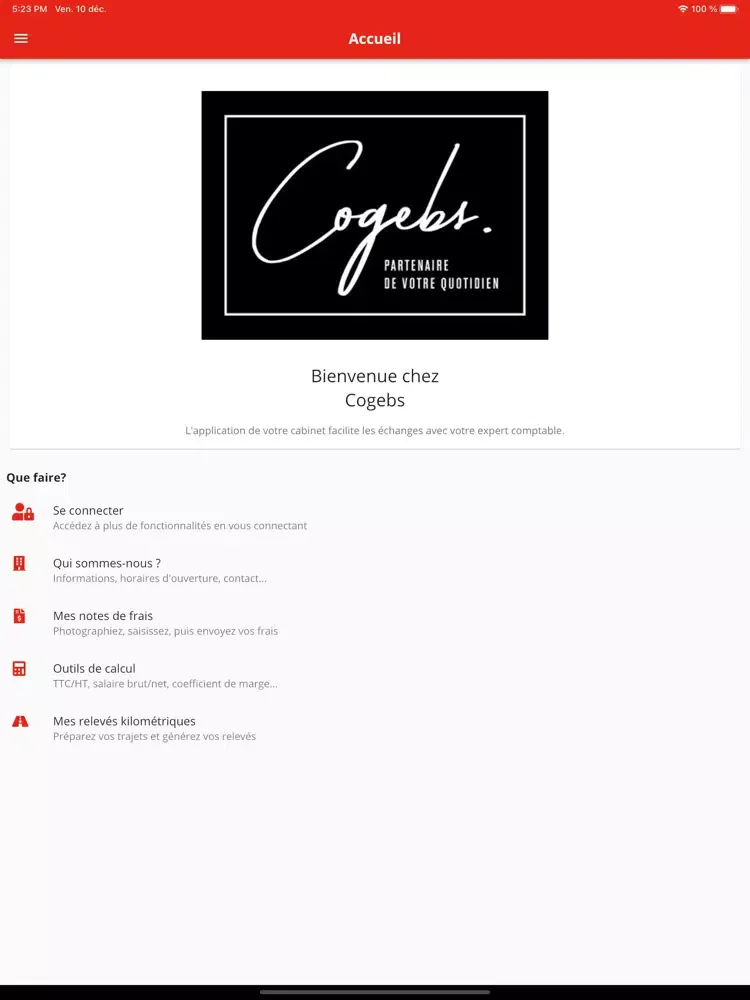 Ảnh chụp màn hình của COGEBS CEE iPad 
