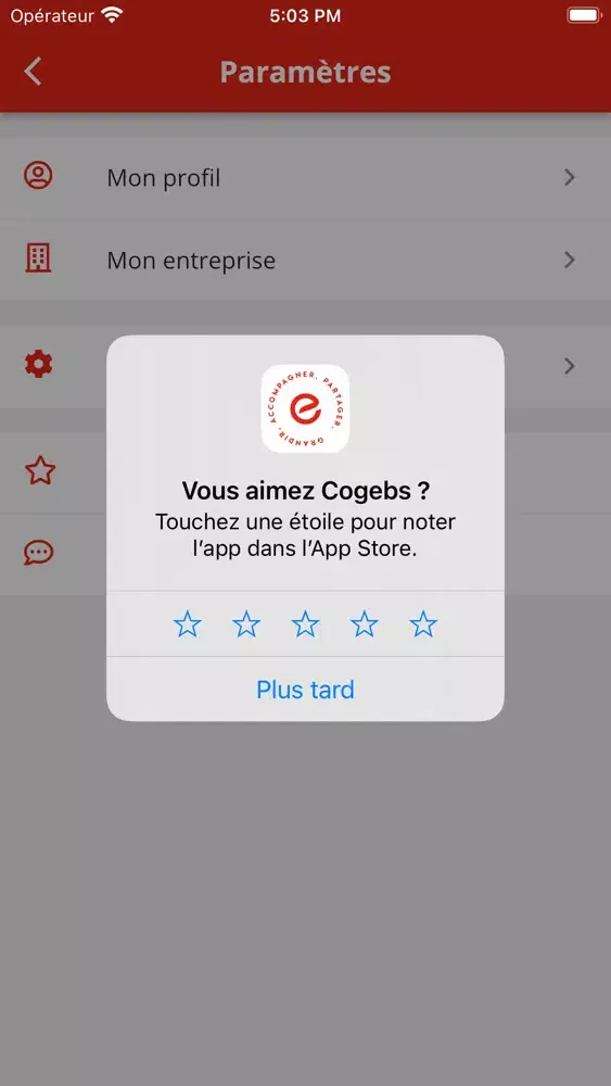 Ảnh chụp màn hình của COGEBS CEE