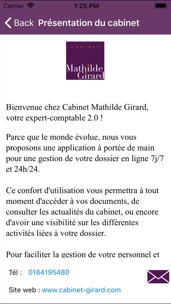 Tangkapan layar Cabinet Mathilde Girard