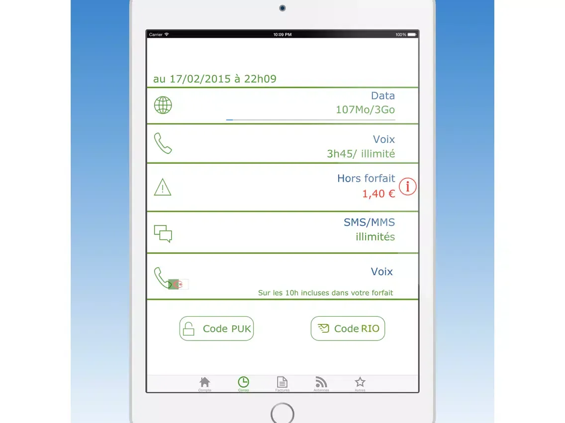 ภาพหน้าจอของ B&VOUS : Suivi conso pour bandyou bouygues premium iPad 