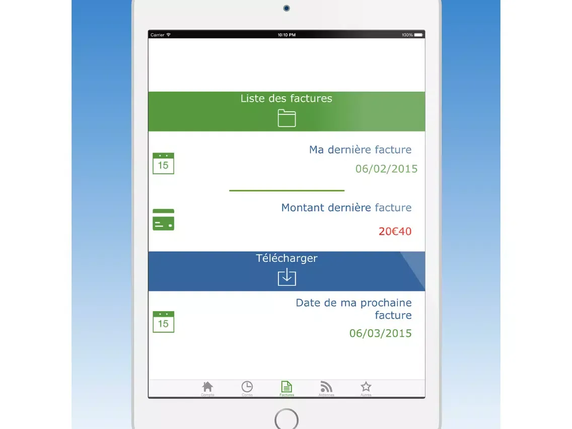 ภาพหน้าจอของ B&VOUS : Suivi conso pour bandyou bouygues premium iPad 